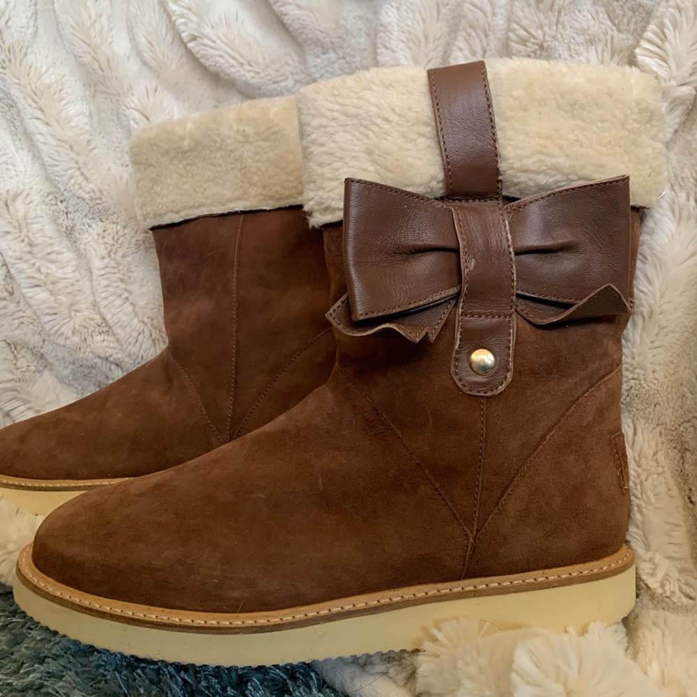 Red Valentino Suede Bow Accents Boots It - Picture 3 of 7